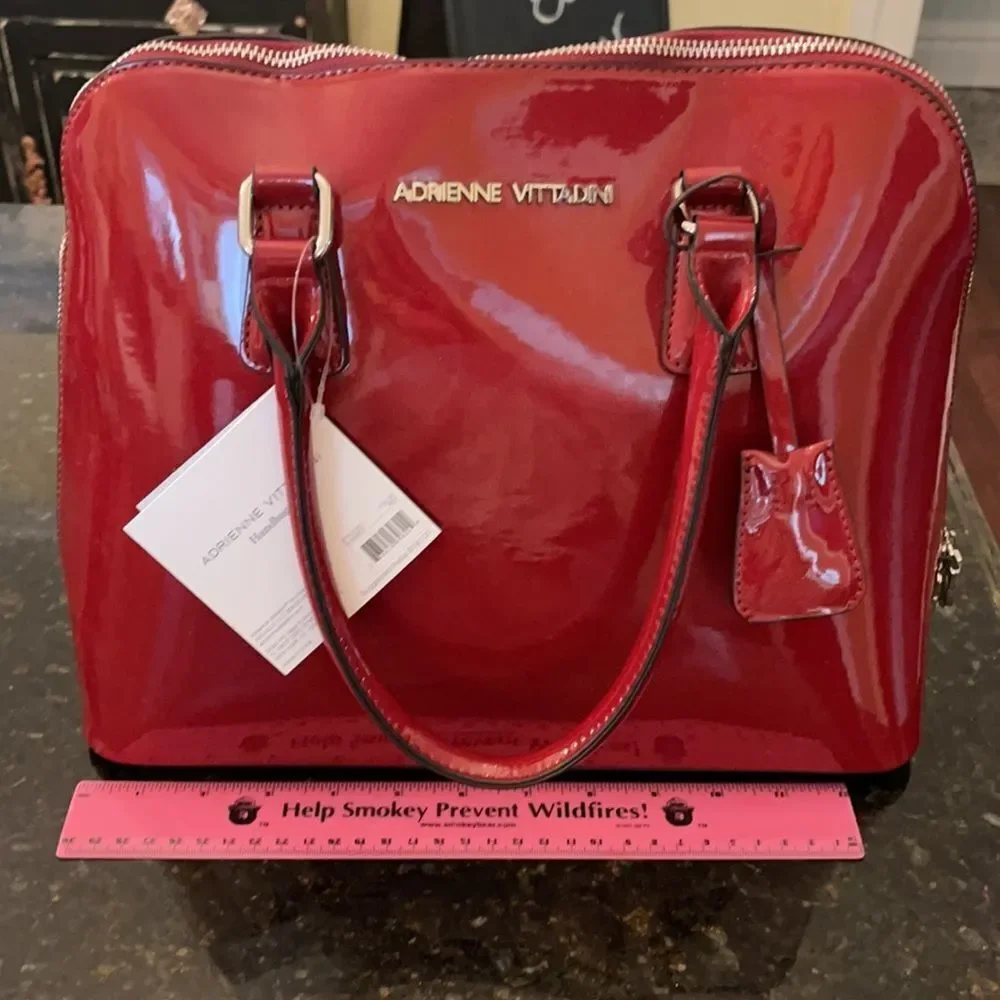 *Lipstick Red* Adrienne Vittadini NWT Cherry Red Dome Satchel